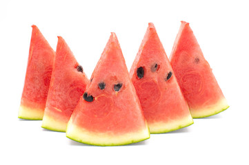 Slice of watermelon on white background