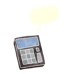 retro speech bubble cartoon calculator