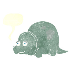 retro speech bubble cartoon dinosaur