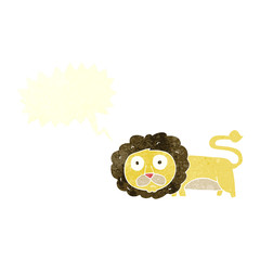 retro speech bubble cartoon lion