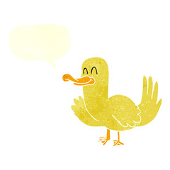 retro speech bubble cartoon duck