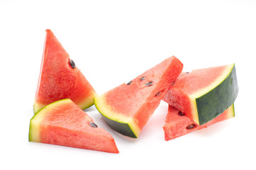 Slice of watermelon on white background