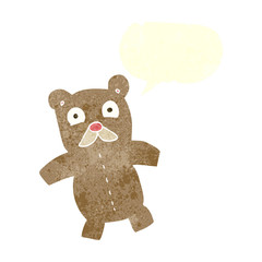 retro speech bubble cartoon teddy bear