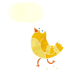 retro speech bubble cartoon bird