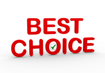 3d best choice with check mark