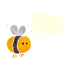 retro speech bubble cartoon bee
