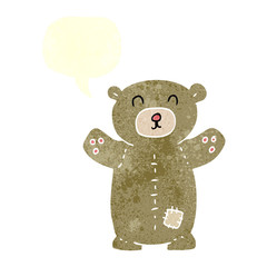 retro speech bubble cartoon teddy bear