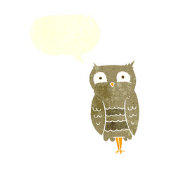retro speech bubble cartoon owl