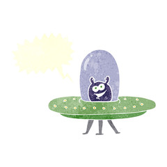 retro speech bubble cartoon space alien