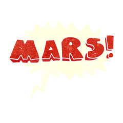 retro speech bubble cartoon Mars text symbol