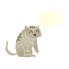 retro speech bubble cartoon cat