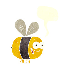 retro speech bubble cartoon bee