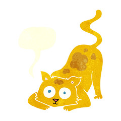 retro speech bubble cartoon cat