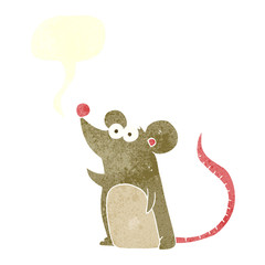 retro speech bubble cartoon mouse