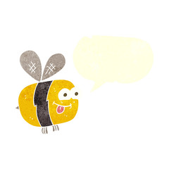 retro speech bubble cartoon bee