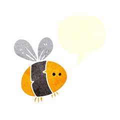 retro speech bubble cartoon bee