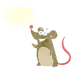 retro speech bubble cartoon mouse