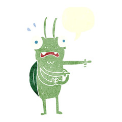 retro speech bubble cartoon bug