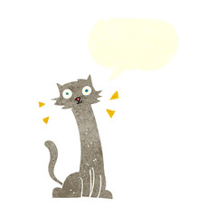 retro speech bubble cartoon cat