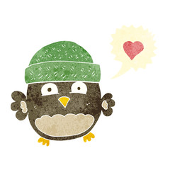 retro speech bubble cartoon cute owl