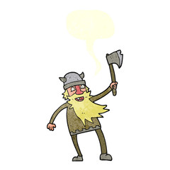 retro speech bubble cartoon viking