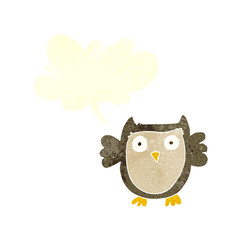 retro speech bubble cartoon owl