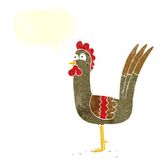 retro speech bubble cartoon chicken