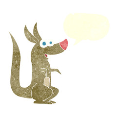retro speech bubble cartoon kangaroo