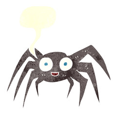 retro speech bubble cartoon spider