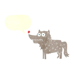 retro speech bubble cartoon dog