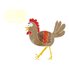 retro speech bubble cartoon chicken
