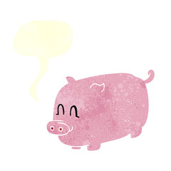 retro speech bubble cartoon pig