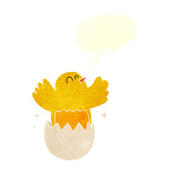retro speech bubble cartoon hatching egg