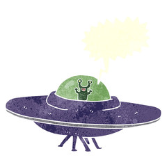 retro speech bubble cartoon alien spaceship