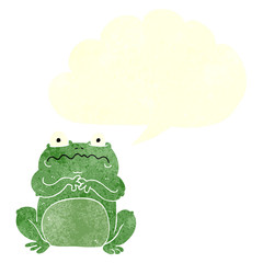 retro speech bubble cartoon funny frog