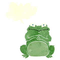retro speech bubble cartoon funny frog