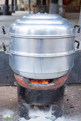 A stream pot on charcoal stove
