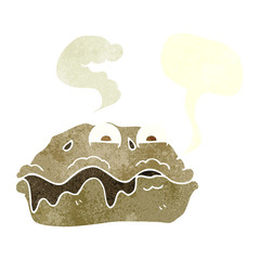 retro speech bubble cartoon hot pie