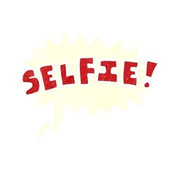 retro speech bubble cartoon selfie symbol