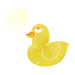 retro speech bubble cartoon duck