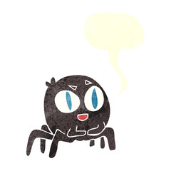 retro speech bubble cartoon spider