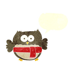 retro speech bubble cartoon cute owl