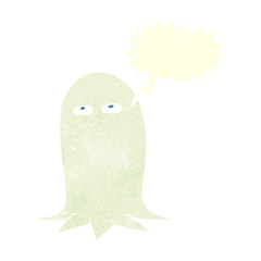 retro speech bubble cartoon halloween ghost