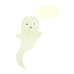 retro speech bubble cartoon halloween ghost