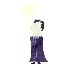 retro speech bubble cartoon vampire
