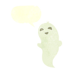 retro speech bubble cartoon halloween ghost