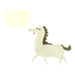 retro speech bubble cartoon horse
