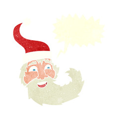 retro speech bubble cartoon santa claus laughing