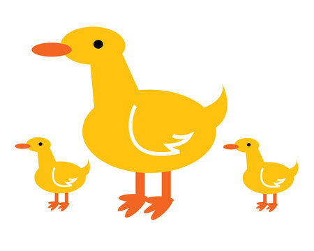 simple duck family drawn by kids