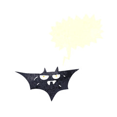 retro speech bubble cartoon halloween bat